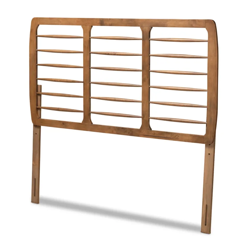 Baxton Studio Carolyn Mid-Century Modern Ash Walnut Finished Wood Full Size Headboard | Headboards | Modishstore
