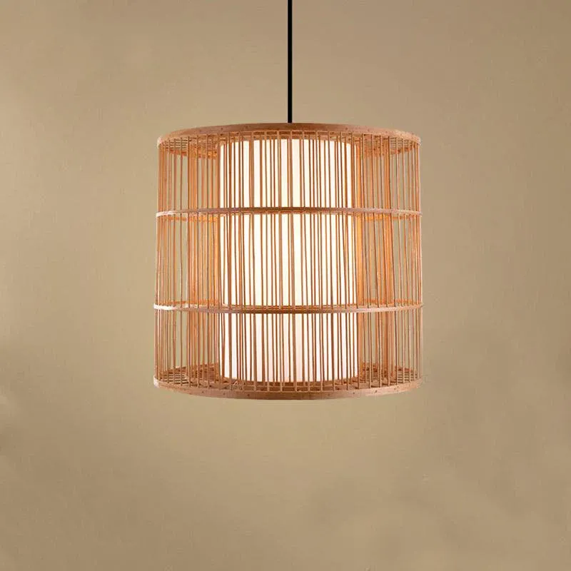 Round Bamboo Wicker Rattan Pendant Light By Artisan Living | ModishStore | Pendant Lamps