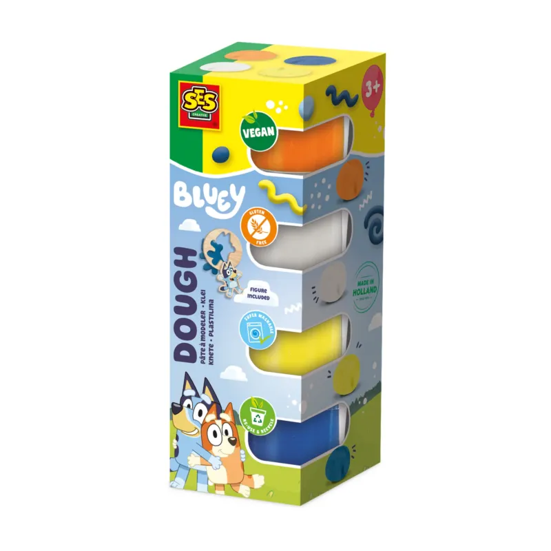 SES Creative Bluey Knete 4 x 90 g – Knetmasse für Kinder