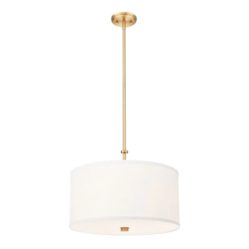 Linden 18" Light Pendant | White Fabric Glass Shade
