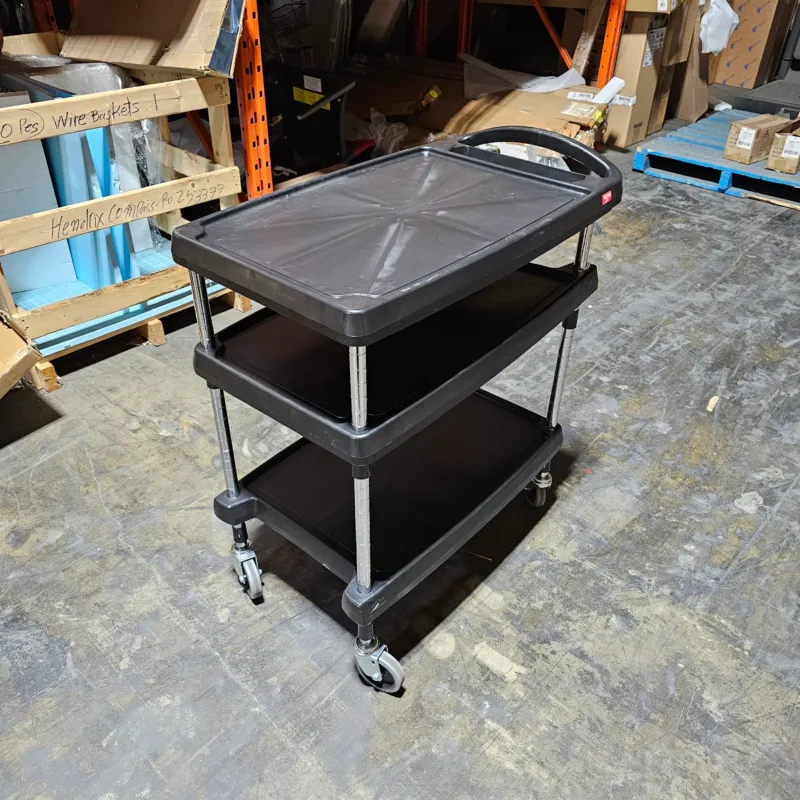 Metro myCart MY1627 3 Shelf Utility Cart, 16" x 27", Black, SCRATCH & DENT FINAL SALE