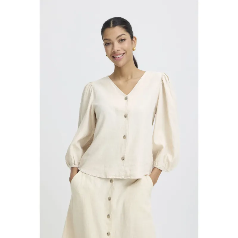 Falakka Puff Shirt | Rainy Day Melange
