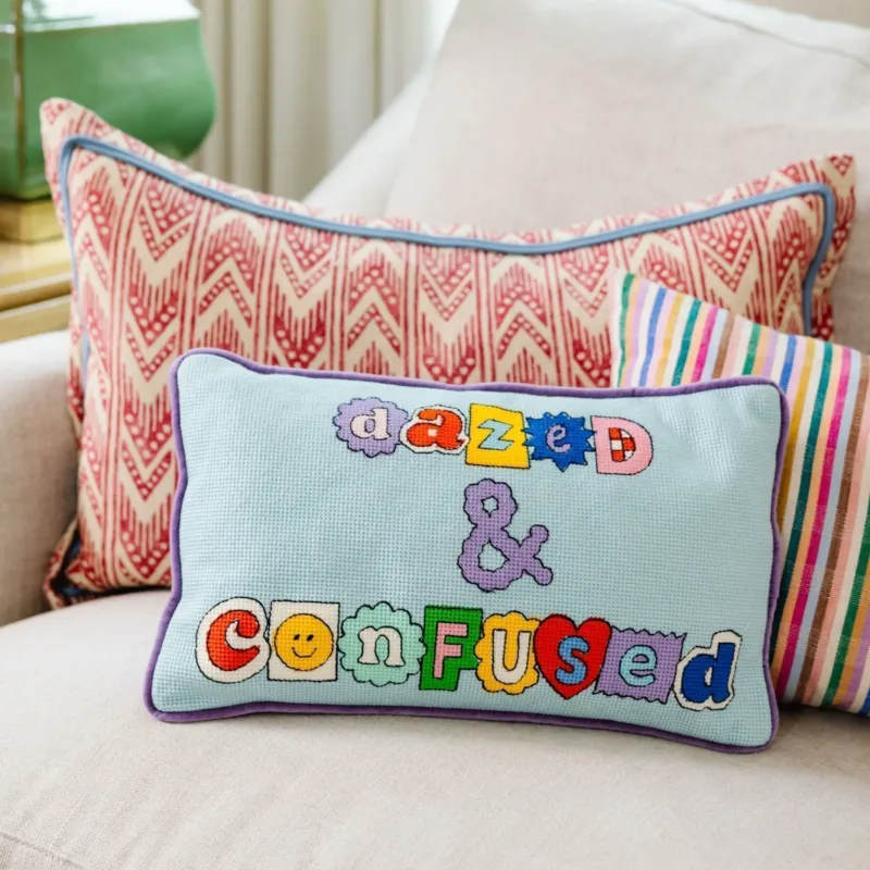 Dazed & Confused Needlepoint Pillow - Furbish Studio