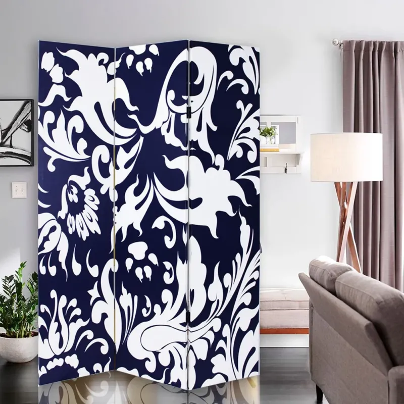Multi Color Wood Canvas 3 Panel Screen By Homeroots - 274754 | Room Dividers | Modishstore