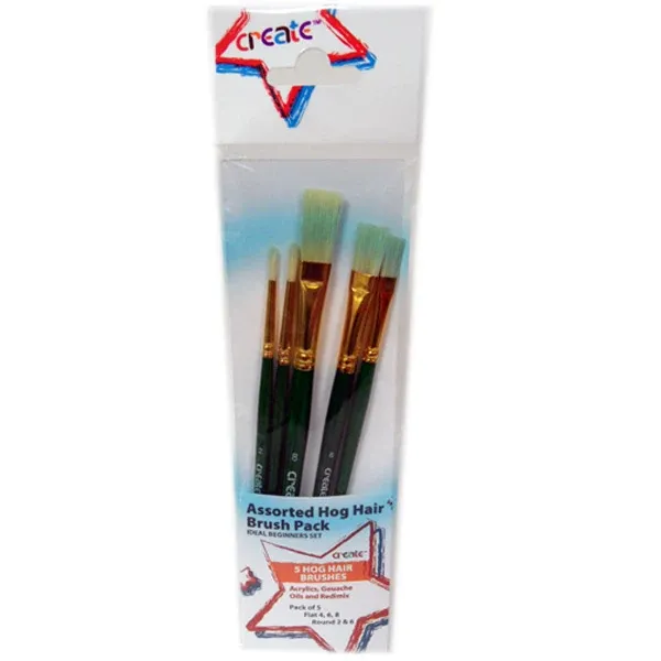Create Hog Hair Brush Set (5 Pack)
