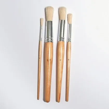 4 Hog Round Short Handle Brush Set