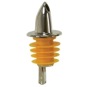 Spill-Stop Plastic Pourer, 370 Series, Oversized Poly-Kork, Chrome (12-pack), FINAL SALE