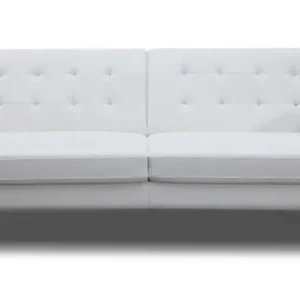 80" White Faux leather and Silver Sofa By Homeroots | Sofas | Modishstore