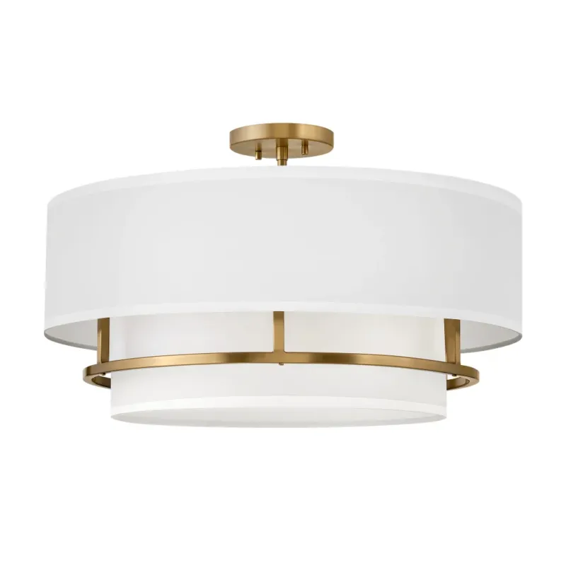 Graham 23" Semi-Flush Mount | Lacquered Brass
