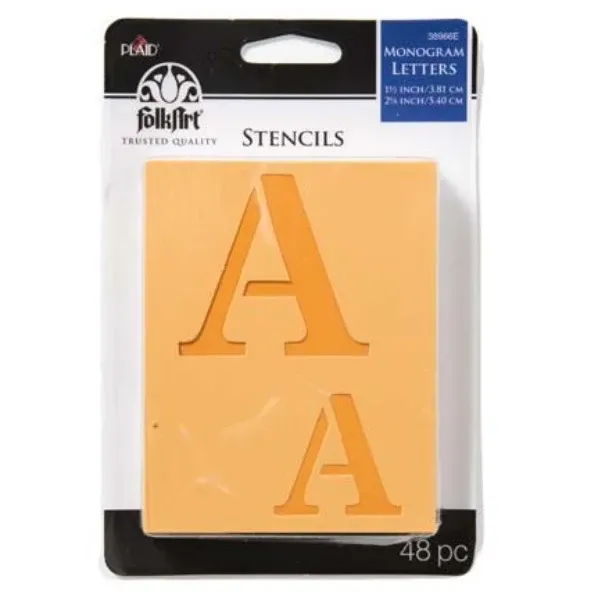 Folkart 3x5 Value Stencils 48pk Monogram