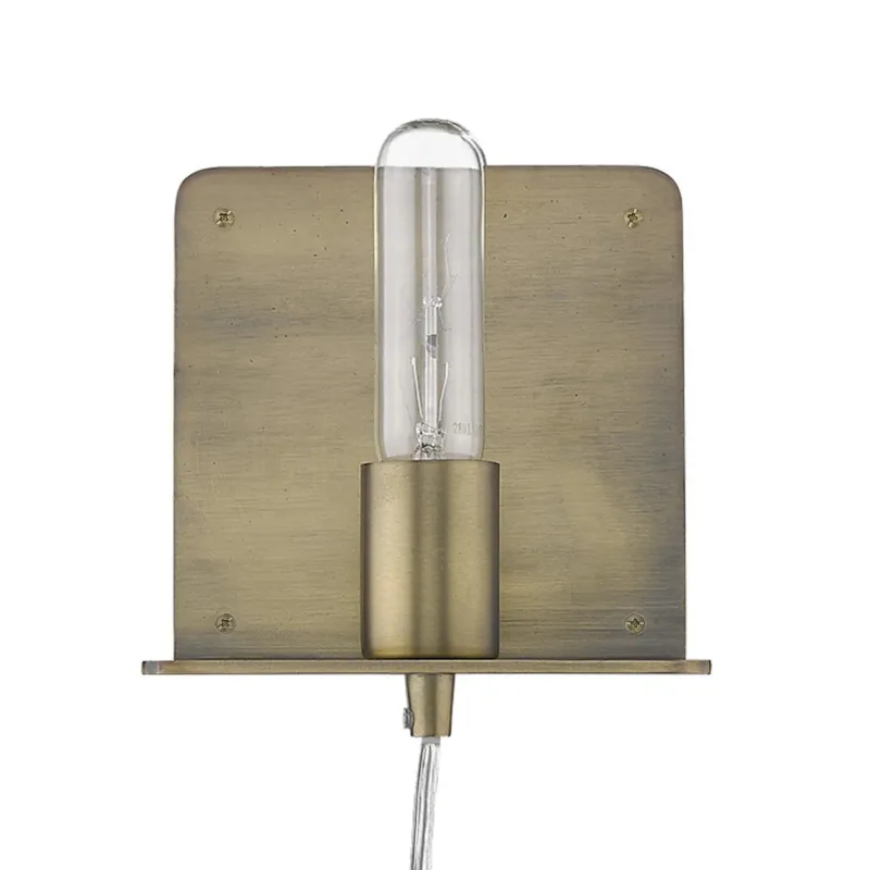 Petite Dull Gold Shelf Wall Light By Homeroots | Wall Lamps | Modishstore