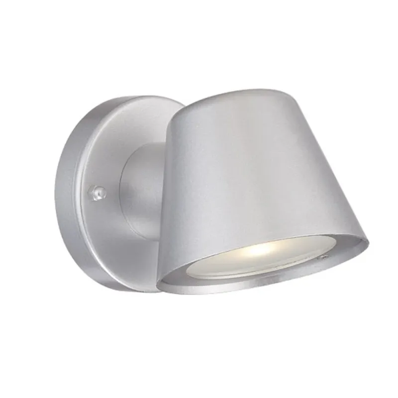 Brushed Silver LED Short Cone Wall Light By Homeroots | Wall Lamps | Modishstore