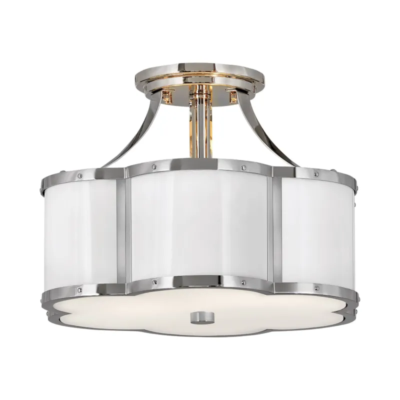 Chance 14" Semi-Flush Mount | Polished Nickel