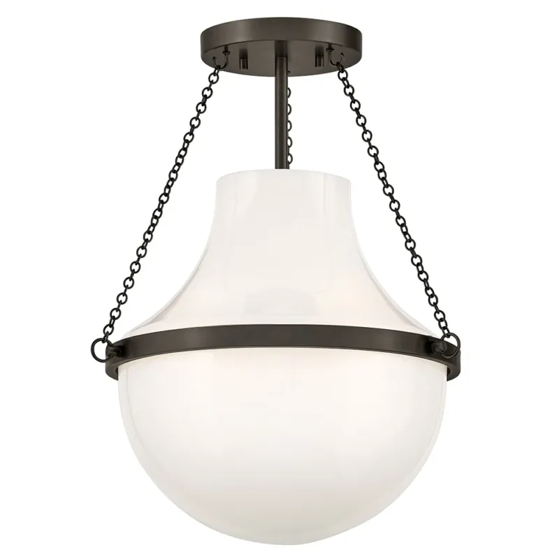 Collins 15" Semi-Flush Mount | Black Oxide