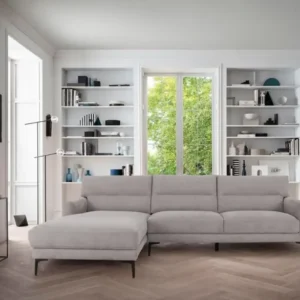 Contemporary Soft Gray Squared Edge Left Facing Sectional Sofa By Homeroots | Sectional | Modishstore