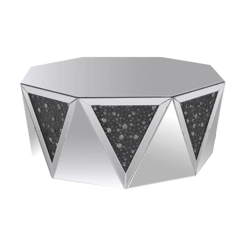 41" Mirrored Mirrored And Manufactured Wood Octagon Mirrored Coffee Table By Homeroots | Coffee Tables | Modishstore