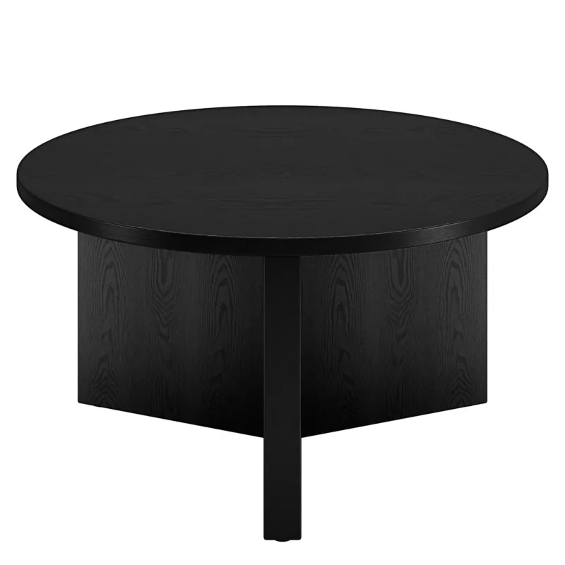 Black Round Coffee Table By Homeroots | Coffee Tables | Modishstore - 1
