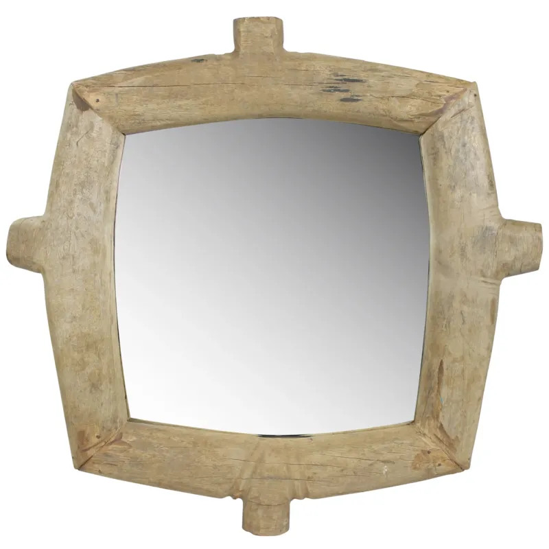 Ramsey Wheel Mirror, Wood - Square By HomArt | Mirrors | Modishstore
