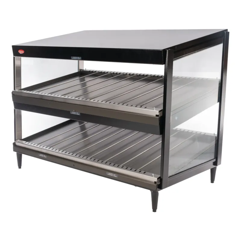 Hatco GRSDS-41D Glo-Ray Slant 2 Shelf Merchandiser Display Warmer, Black, FINAL SALE