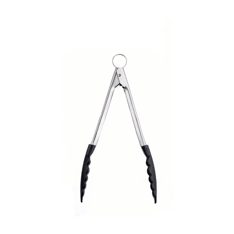 Cuisipro Silicone Locking Tongs, Stainless Steel/Black