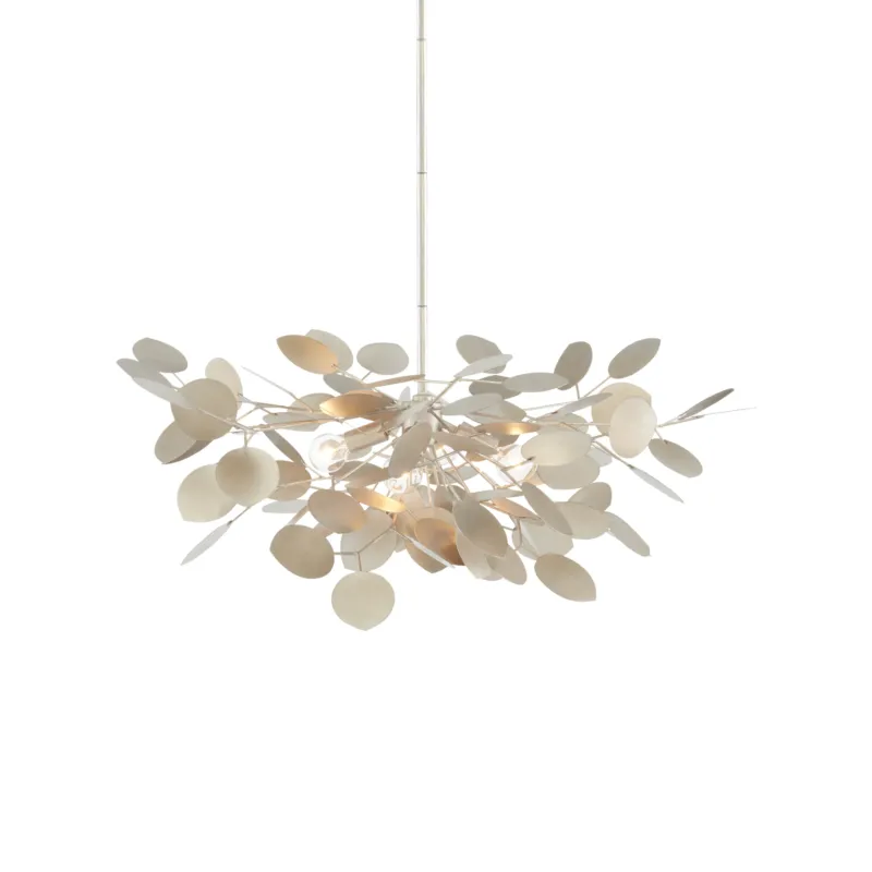 Lunaria 31" Chandelier | Silver Leaf