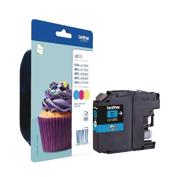 Brother LC123 Inkjet Cartridge (Pack of 3) CMY LC123RBWBP