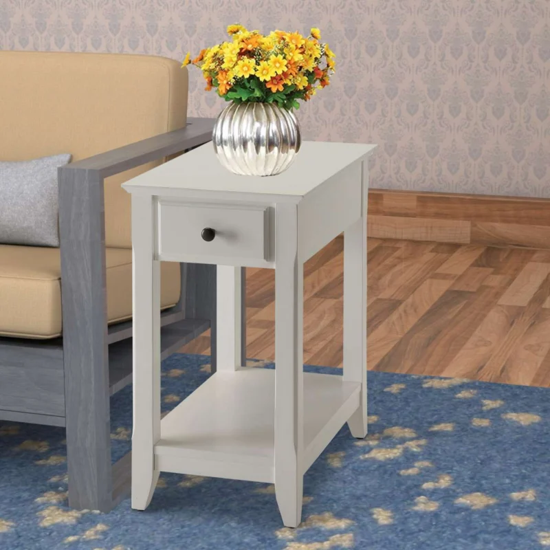 Affiable Side Table, White By Benzara | Side Tables | Modishstore