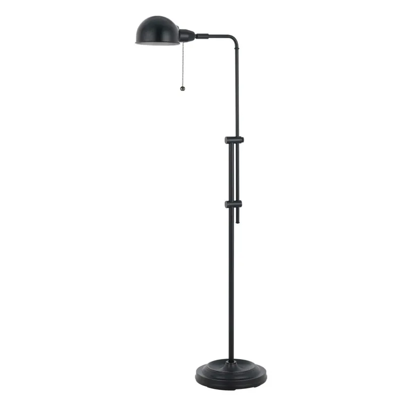 Adjustable Height Metal Pharmacy Lamp With Pull Chain Switch, Black By Benzara | Floor Lamps | Modishstore