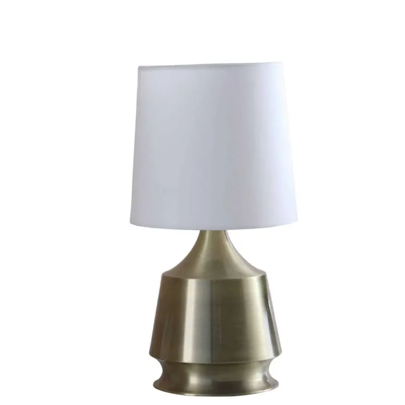 Table Lamp With Metal Bottle Shape Base, Antique Brass By Benzara | Table Lamps | Modishstore