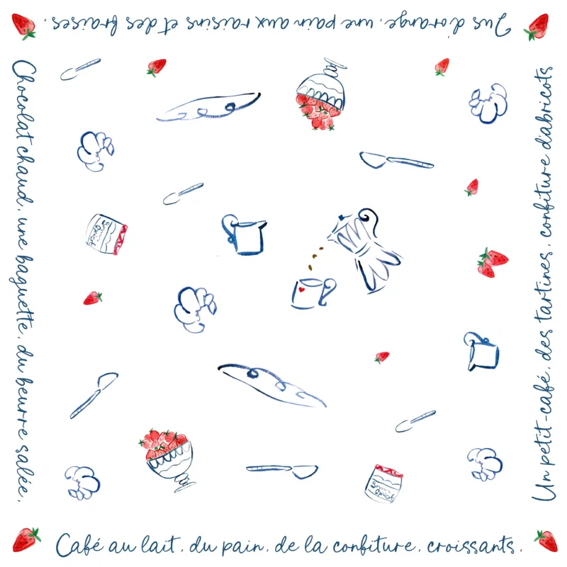 Breakfast in Paris - Linen Bistro Tablecloth
