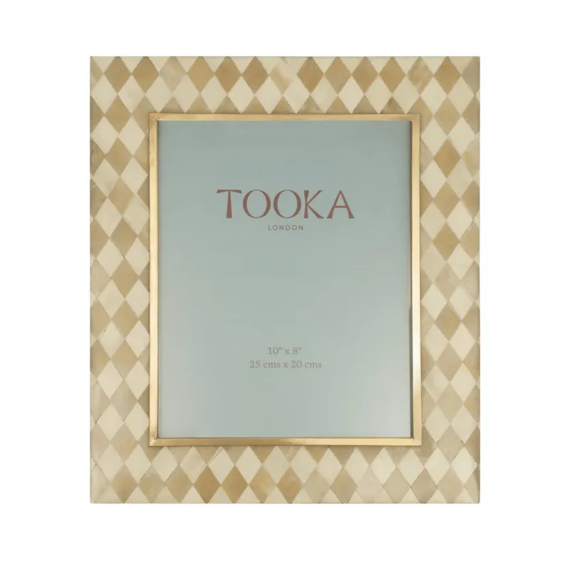 Large Photo Frame | Beige & White | Harlequin