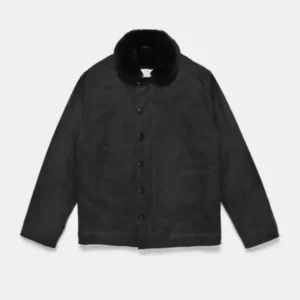 DE-N1-US-BLK - Dehen 1920 Waxed Canvas N-1 Deck Jacket - Black