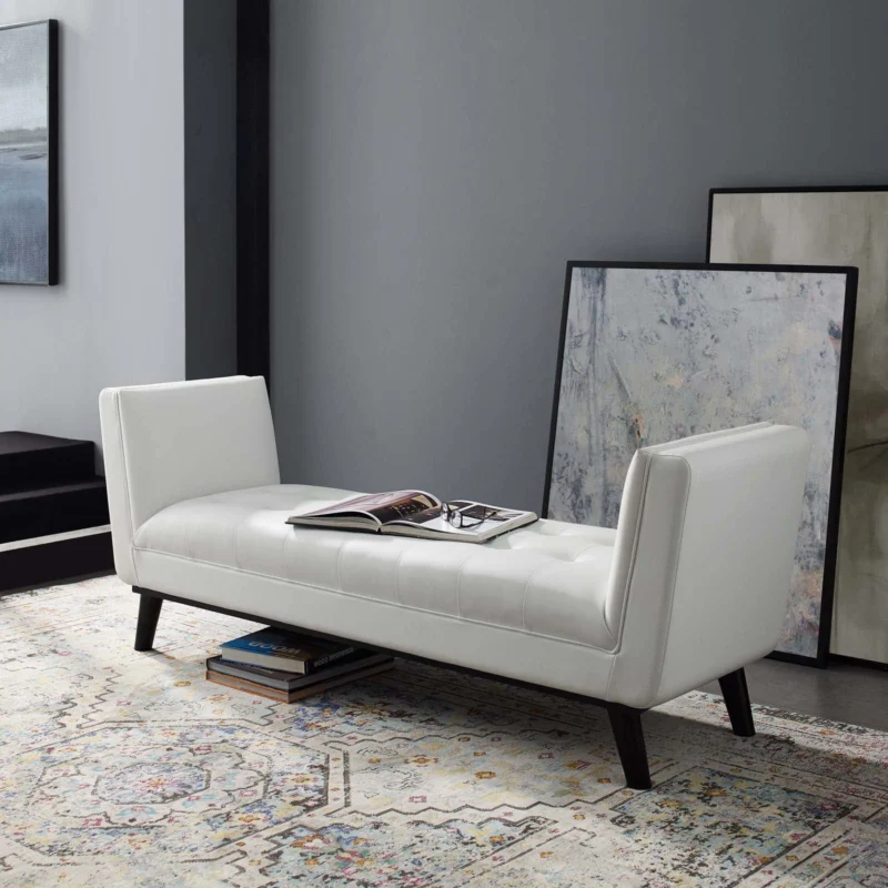 Modway Haven Tufted Button Faux Leather Accent Bench - EEI-3003 | Benches | Modishstore - 1