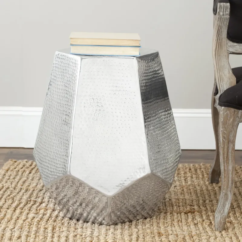 Safavieh Aidan Hammered Aluminum Stool | Stools | Modishstore - 1