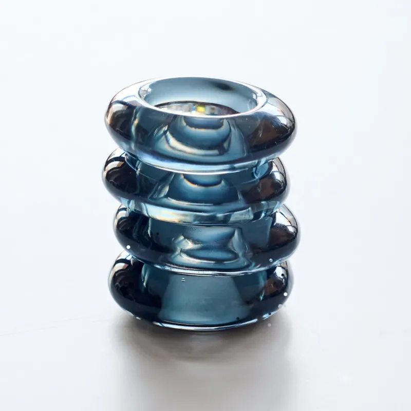 Slate Grey glass napkin rings set of 4 hand-cast borosilicate glass in slate grey - Goldie Home