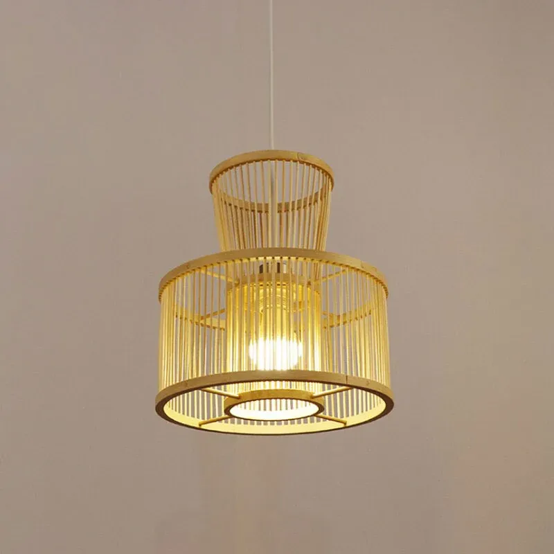 Bamboo Wicker Rattan Rod Pendant Light By Artisan Living | ModishStore | Pendant Lamps