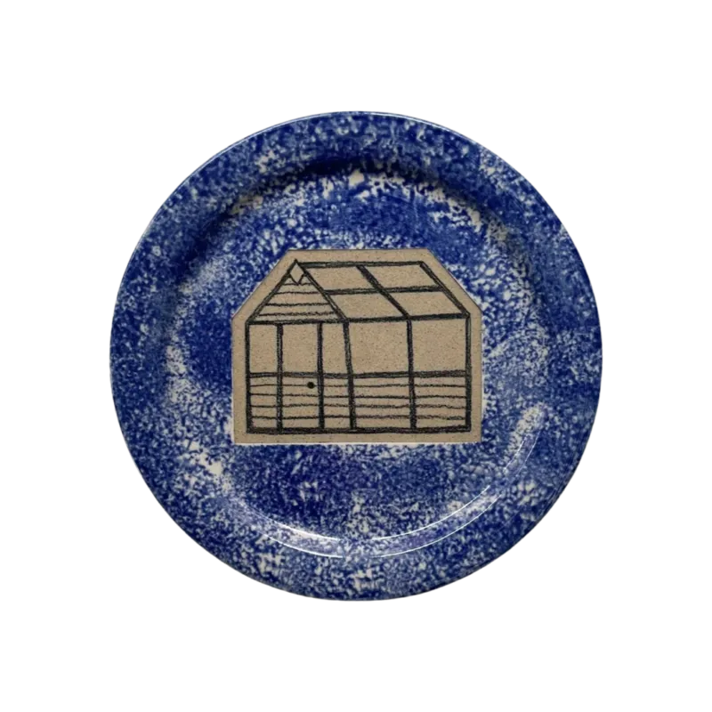 Greenhouse Side Plate Cobalt Speckle