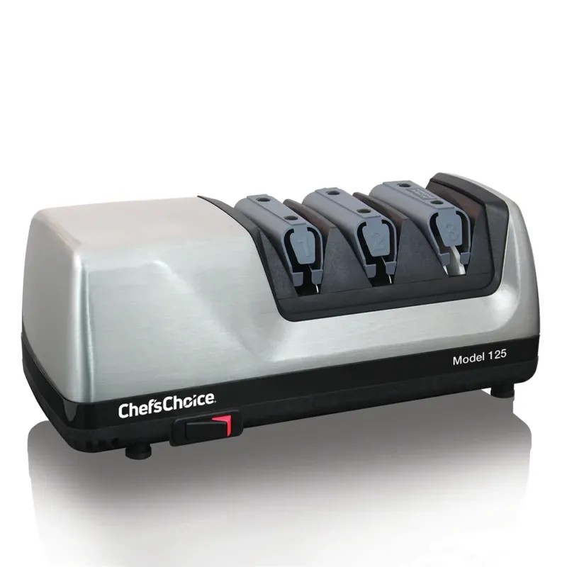 Chef'sChoice Model 125 Commercial Electric Knife Sharpener, 3 Stages, 20 Degree Edges, 120V