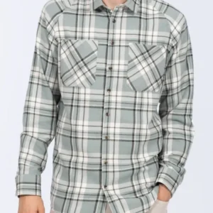 2t Bradley Tall Relaxed Fit Raglan Checked Shirt (aqua/ecru)