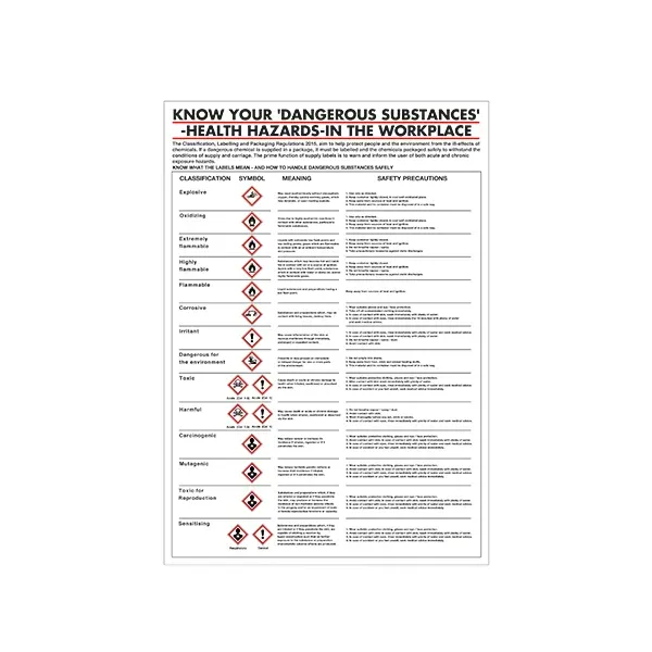 Health Hazards in The Workplace Poster 420x600mm PG23