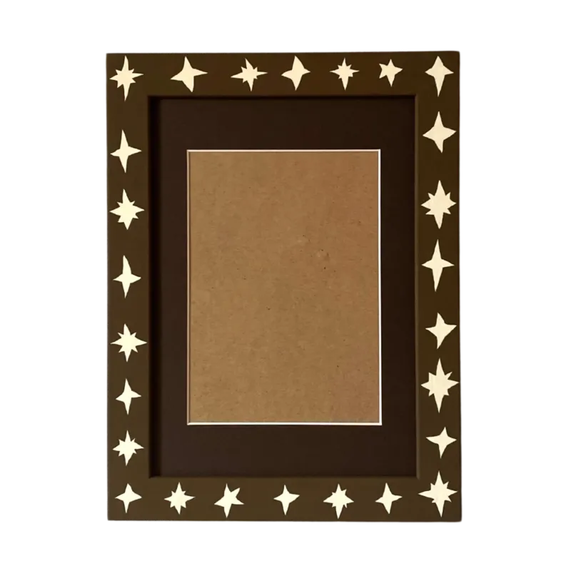 Picture Frame, Brown Wonky Stars
