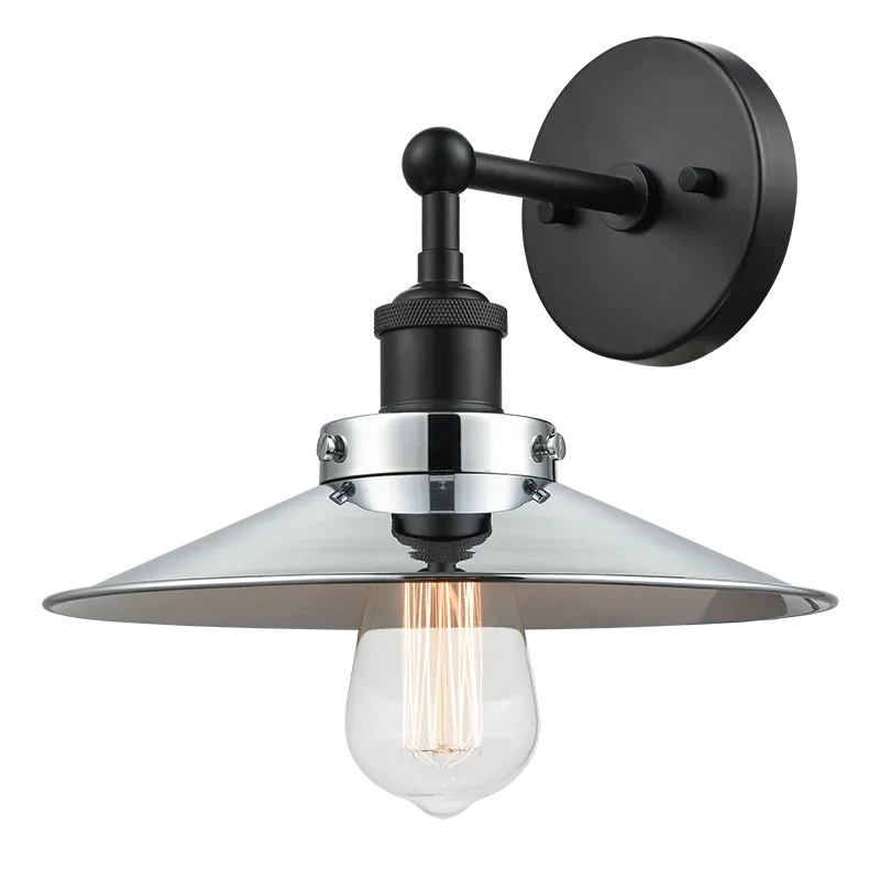 Bulstrode's 8½" Wall Sconce | Black / Chrome