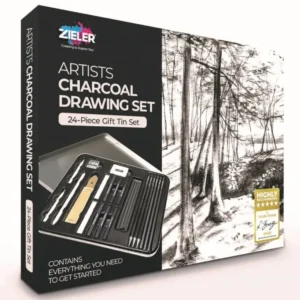 Zieler Artists Charcoal Drawing Tin Set (24 Pieces)