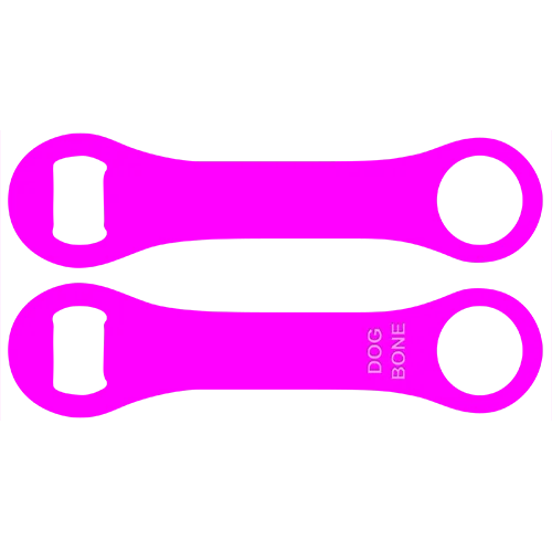 Kolorcoat™ Dog Bone Bottle Opener - Neon Pink