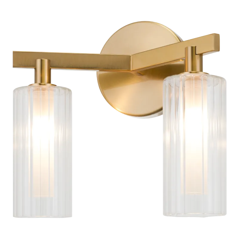 Kristof 2-Light Vanity | Aged Gold Brass