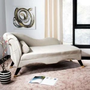 Safavieh Caiden Velvet Chaise W/ Pillow | Sofas | Modishstore - 1