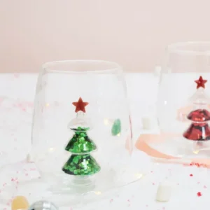 Glitter Tree Drinkware Set of 4 By Accent Decor | Planters, Troughs & Cachepots | Modishstore - 1