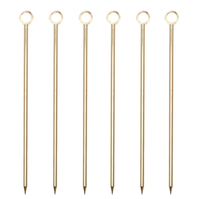Gold Plated Cocktail Picks - Pack of 6