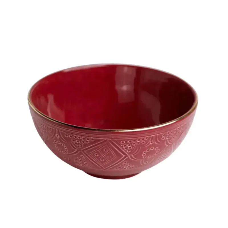 Round Bowl and Salad Bowl - Aubergine Gold Imprint