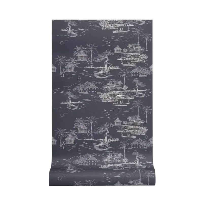 Banana Island Atlantic Grey Wallpaper